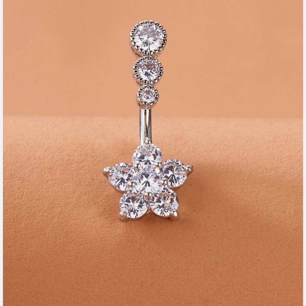 Lovely Belly Button Rings Surgical Steel Mouth Skull Wing Desgin Clear Zircon